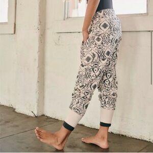 FP Movement by Free People Patterned  June Bug Joggers in dark blue  and Cream
